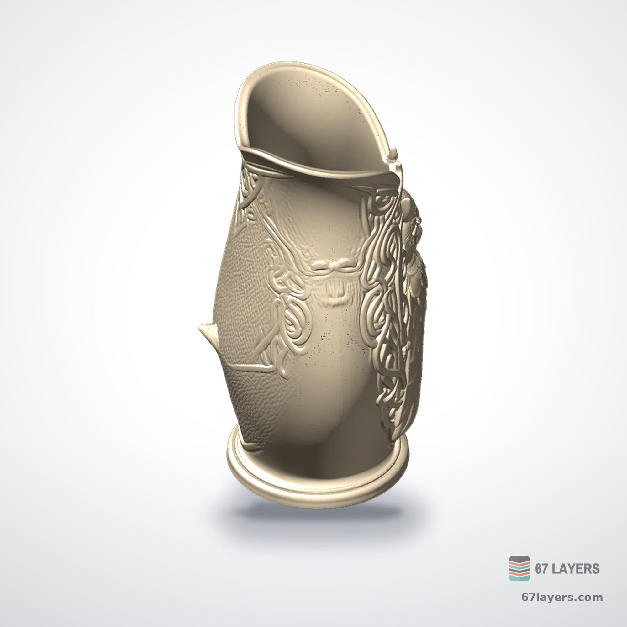 Owl Celtic Floral Vase, alternate view 3