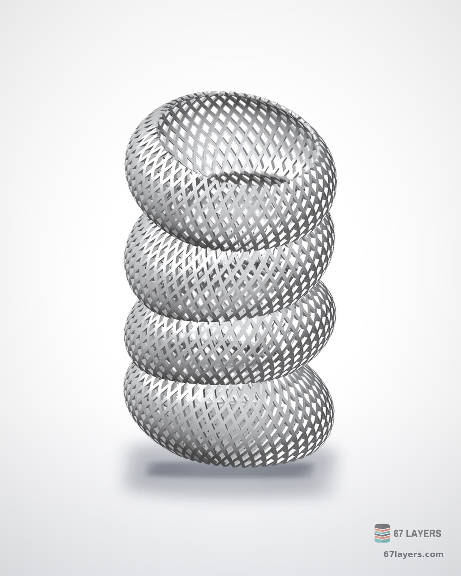 White 3D-printed spiral vase with a ribbed elliptical twist, studio product shot on a seamless white background